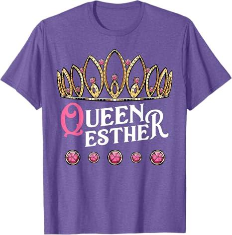 Funny Purim Costume Jewish Holiday Apparel Queen Esther Humorous Purim T-Shirt Black Small Classic Fit Unisex Adult Modern Crew Neck Short Sleeve L