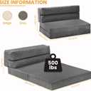 Foldable Mattress Full, 54" Folding Sofa Bed, 3-in-1 Convertible Sofa Bed Floor Couch for Living Room, Guest Room No Assembly Required