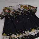 IN'VOLAND Womens Plus Size Tops Short Sleeve Tunic Crew Neck Shirts Summer Casual Loose Blouse 1X-5X (2X, Black Flower)