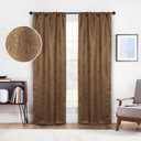 Superior Blackout Curtains, Insulated, Sun Blocking Curtain for Bedroom, Farmhouse, Living Room Window, Thermal Woven, Senna Collection, Set of 2 Panels, Rod Pocket, 26" x 84", Brown