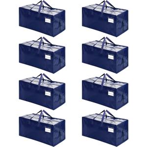 VENO 8 Pack Heavy Duty Moving Bags with Backpack Straps, Zippers & Handles, Extra Large Packing Bags for College Dorm Essentials, Moving Supplies Alternative to Cardboard Moving Boxes (Blue)