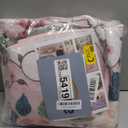 DUKINO Floral Round Rug, 4ft Washable Round Area Rug, Non Slip Indoor Low Pile Circle Rug, Soft Small Boho Design Circle Rug for Bedroom, Entryway, Living Room, Dining Room, Pink