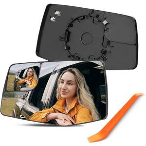 Driver Side Mirror Replacement for Chevrolet Chevy Silverado/GMC Sierra 1500 2500 3500HD Pickup, 2019 2020 2021 2022 2023, Left Side View Mirror Glass with Power Heated