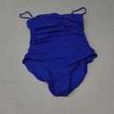 Eomenie One Piece Swimsuit for Women Tummy Control Ruched Bathing Suit Square Neck Swim Suit (X-Large, Royal Blue)