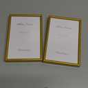 4x6 Picture Frame Matte Gold Modern Simple Thin Aluminum Metal Photo Frame with HD Real Glass, Display for Tabletop and Wall Collage. (2 Pack)