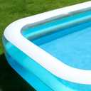 Kids Splash Pool Inflatable 120x72 Inch Rectangular, Extra Large BPA-Free PVC Family Pool ASTM Certified with Easy Drain for Ages 3-12, Thickened Anti-Burst Backyard Summer Pool