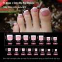 Press On Toenails French Tip 240Pcs Sharp Square Soft Gel Toe Nail Press Ons, Matte Berry Pink Fake Toenails, 15 Sizes Toe Nail Tips for DIY Pedicure
