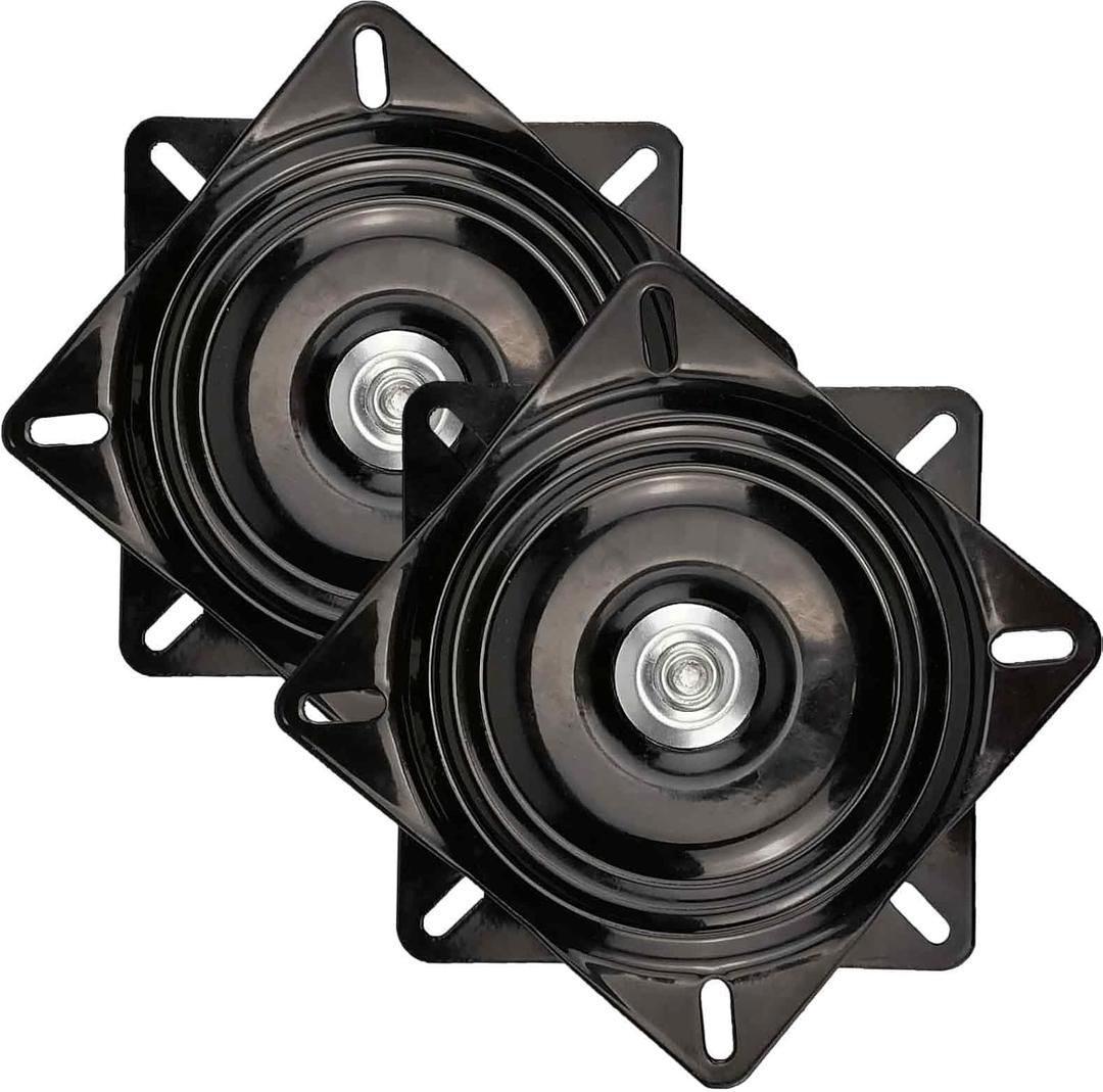 2 Pack 10 Inch Heavy Duty Bar Stool Swivel Plate Replacement 360 Degree Swivel Square Turntable Base 10 Inch Ball Bearing Swivel for Swivel Chairs, bar Chairs, Rotating Brackets and More