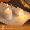 Clear Glass Flameless Candles with Remote Batteries, Flickering Slim LED Pillar Candles Set of 5