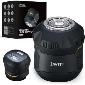 IWEEL Head Shavers for Bald Men Magnetic Electric Razor Rechargeable Head and Face Shaver for Men Beard Trimmer IPX7 Waterproof Wet/Dry Bald and Skull Shavers Cordless Grooming Kit for Travel Home