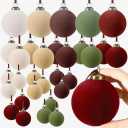 Tree Ornaments Velvet Christmas Balls Flocked Christmas Tree Ball Ornaments Plastic Balls Xmas Decorative Hanging Ornaments Christmas Tree Decoration