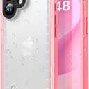 SPORTLINK for iPhone 17 Waterproof Case - Shockproof Dustproof Case with Built-in Screen Protector, Full Body Heavy Duty Sealed Protective Cover for iPhone 17 6.3" Pink/Frosted Clear