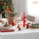 Hyoola Christmas Candles - Green and Red Taper Candles 10 Inch Dripless, 12 Pack Unscented Holiday Candles - European Made