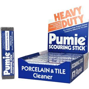 PUMIE Pumice Scouring Stick for Cleaning Toilet Rings Stain & Hard Water Rings, Extra Strong Heavy Duty Pumice Stone for Toilet Cleaning, Rust, Grills, Tough Bathroom, Ovens, Pools & Tubs - Pack of 12