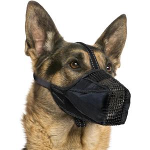 Mesh Dog Muzzle, Breathable Soft Dog Muzzle with Reflective Straps for Secure Fit, Prevents Biting, Chewing Scavenging Adjustable for Dogs,Black,XL