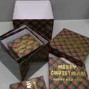 ysmile Christmas Nesting Box with Lids Square, Assorted Size Xmas Stacking Gift Box for Present Holiday Decoration 6 Pcs (Christmas Red Green)