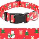 5 x Snowman Christmas Tree Christmas Dog Collar for Large Dogs - Premium Adjustable Soft Dog Christmas Collar (1 Pcs Christmas Red)