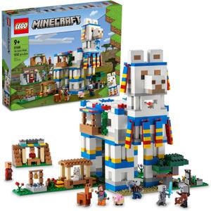 LEGO Minecraft The Llama Village Farm House Toy Building Set 21188, Minecraft Gift Idea for Kids, Boys, Girls Age 9+ Years Old, Create a Minecraft Village with 6 Customizable Buildings and Minifigures