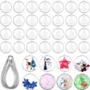 Sratte 36 Pcs Christmas Fillable Ornaments Ball Clear Plastic Hanging Ornaments DIY Craft Transparent Ball for Wedding Holiday Xmas Party Tree Decor Home(Clear,50 Mm/1.97 Inches)