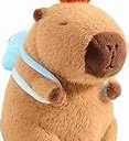 RichRabbit Cute Capybara Plush Toy Basketball Cap Soft Plush Toy Cute Kids Gift Brown 9 Inch
