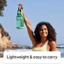 Takeya Motivational Water Bottle with Straw Lid and Time Marker (64 oz, Cloud White) - Leakproof, BPA Free Water Bottle for Daily Intake Tracking
