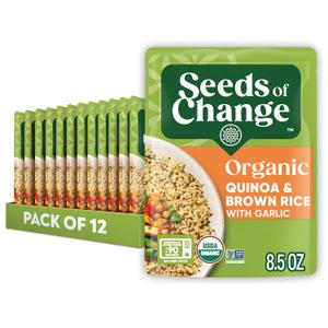 SEEDS OF CHANGE Organic Quinoa & Brown Rice 8.5 Ounce (Pack of 12) BBD: 09/2026