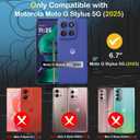 Compatible with Motorola Moto G Stylus 5G 2025 Case with HD Screen Protector Heavy Duty Rugged Full-Body Shockproof Military Grade Protection, Navy Blue