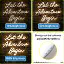 NOSUN Let The Adventure Begin Neon Sign Adventure Neon Signs for Wall Decor Warm White Led Sign Funny Neon Lights for Bedroom Home Travel Club Bar Wedding Engagement Party Decor Dimmable LED Light
