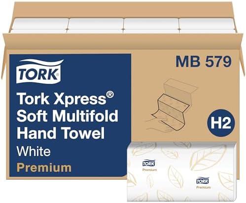 Tork Soft Xpress Multifold Paper Hand Towels White, H2 System Compatible 9 Packs X 135 Towels Each (MB579)