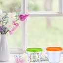 Meanplan 28 Pcs Spring Crafts 16 Spring DIY Flower Pots Paint Your Own Ornament Kit DIY Craft Flower Pot 12 Colorful Markers, Decorate Your Own Home
