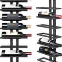 Hoctieon 8 Tier Wall Mount Wine Rack, Wall Racks for Wine Bottles Display and Storage, Hanging Bottle Organizer for Living Room, Dining Room, Wine Cellar, Bar, Black (1 Pack)