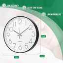Wall Clock 12 Inch Non-Ticking Silent Modern Simple Style Round Decor Clock Black Stereoscopic Dial Quartz Wall Clocks for Home/Office/School/Living Room/Bedroom/Kitchen