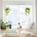 10 Inch Hanging Planters for Indoor Plants, 2 Pack Self Watering Hanging Baskets Flower Pots with Drainage Hole, Visual Reservoir & 2 Kinds of Plant Hanger for Outdoor Garden Home Decor (White)