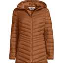 Lands' End Wanderweight Packable Down Long Jacket X-Small Rich Ginger Brown (Brown, XS)