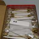 Christmas Tree Candles, 12 Pack Flameless Taper Candles for Christmas Tree Decor, Battery Operated with Remote Flickering LED Candles with Clear Crystal Ball Gold Hook for Xmas Gift Wedding Home Decor