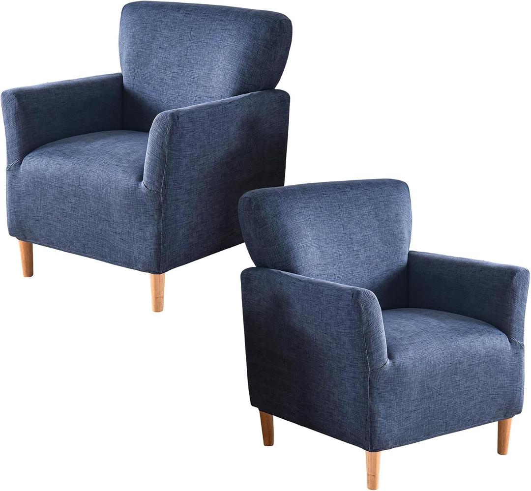Stretch Chair Covers Armchair Slipcovers 1-Piece Printed Banquet Accent Chair Covers with Arms Set of 2 Soft Chair Slipcovers for Living Room Kids Pets Friendly Furniture Protector,Color 01