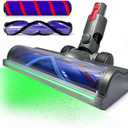 Upgrade Full-Area LED Green Light Direct Drive Brush Head for Dyson V7, V8, Cyclone V10, V11, V15 Cordless Vacuum Cleaners-Suitable for Carpets,Rugs,Hardwood Floor & Hidden Dirt