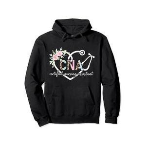 CNA Certified Nursing Assistant Heart CNA Nurse Pullover Hoodie L