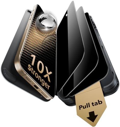 ESR Accessory Glass by Corning™ 2 Pack 9H+ Glass for iPhone 16 Pro Max Privacy Screen Protector, Military Grade Shatterproof & Durable with UltraFit Tray