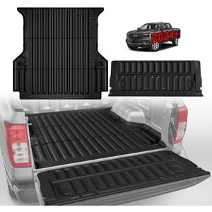 TripleAliners Truck Bed Mat & Tailgate Mat for 2024-2026 Ford Ranger (5FT) | for 2024-2026 Ford Ranger All Weather TPE Truck Bed Liner Tailgate Cover, Not Fit Drop in Bed Liner (5FT)