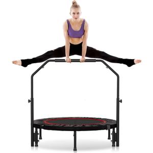 Rebounder Trampoline for Adult,460 LBS Mini Trampoline for Adults with Bar,Exercise Trampoline Indoor/Outdoor Use,40 inch Fitness Rebounder