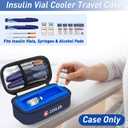 Insulin Vial Cooler Travel Case TSA Approved Medicine Cooler for Travel Diabetic Travel Case with Reusable Cooler Ice Brick, Long-Lasting Cooling for Vials and Pens