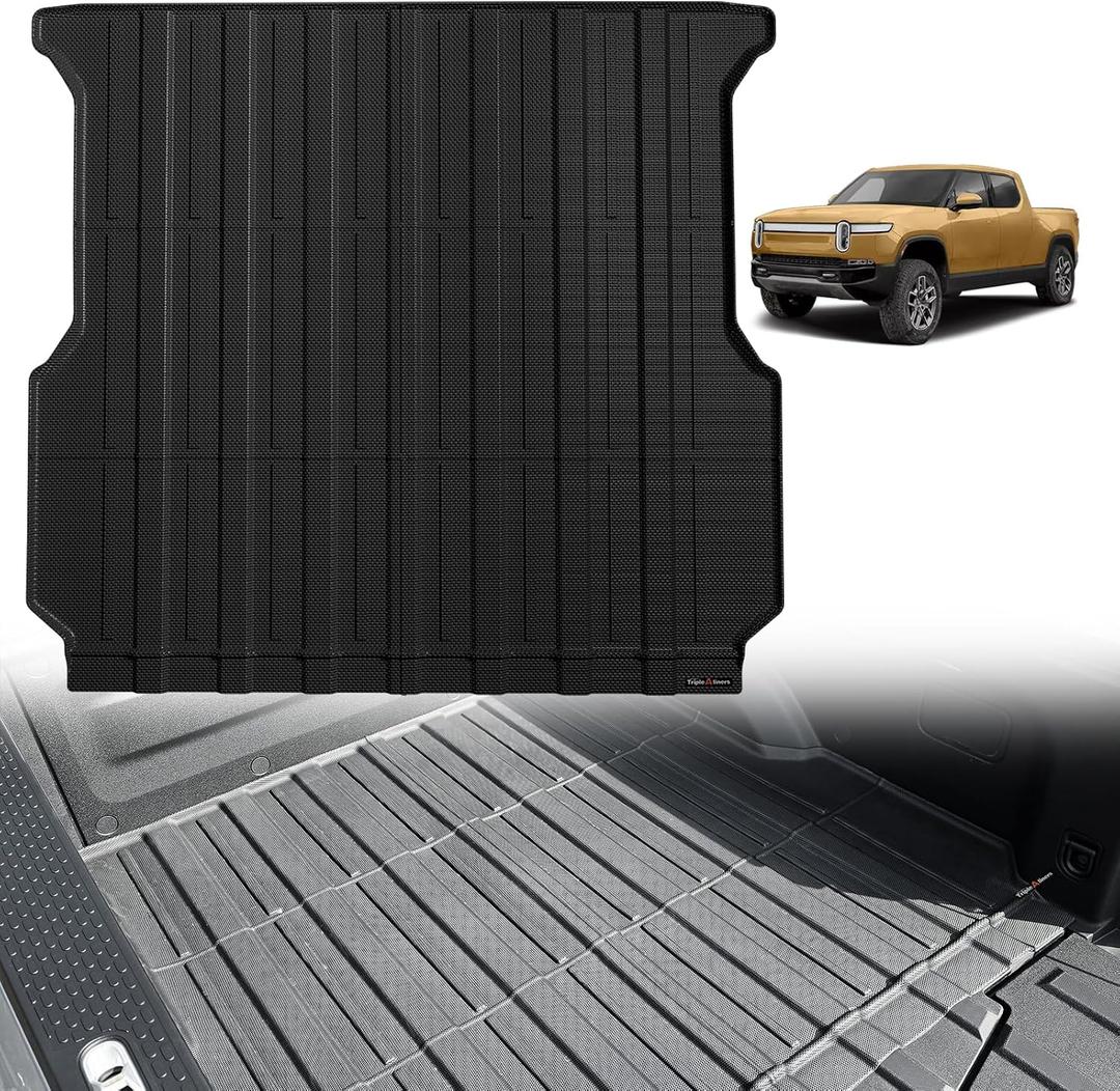 TripleAliners Truck Mat Compatible with 2022-2026 Rivian R1T Accessories, Truck Bed Mat Heavy Duty Custom Fit All Weather Protection TPE Pickup Liner