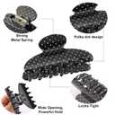 2 Pack Polka Dot Claw Clips for Women Non-Slip Medium Hair Clips Plastic Claw Clips for Thick Hair Black and White Polka Dot Acrylic Hair Clips Hair Accessories
