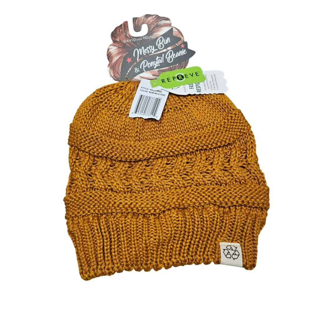 Thick Knit Soft Stretch Beanie Cap, Brown