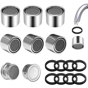 8 Pcs Faucet Aerator Replacement Parts Kitchen Sink Aerator Faucet Filter with Brass Shell Housing 15/16 Inch With Gasket For Kitchen and Bathroom, Chrome