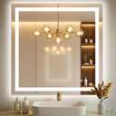 30x30 LED Bathroom Mirror with Lights, Lighted Vanity Mirror for Wall