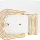 2 x Sparkly Wide Stretchy Rhinestone Waist Belt for Women Vintage Bling Elastic Buckle Belt for Ladies Dresses