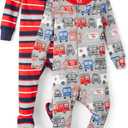 The Children's Place Baby Girls' And Toddler Snug Fit 100% Cotton Zip-front One Piece Footed Pajamas 2-pack 18-24 Months