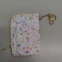 GIANCOMICS Slim Wallet Credit Card Holder Women, Purple Flower Rfid Blocking Small Card Case, Keychain Thin Pocket Curved Zipper Wallet, Travel Card Holder PU Leather ID Window, Ladies Female Gifts